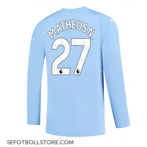 Manchester City Matheus Nunes #27 Replika Hemmatröja 2023-24 Långärmad